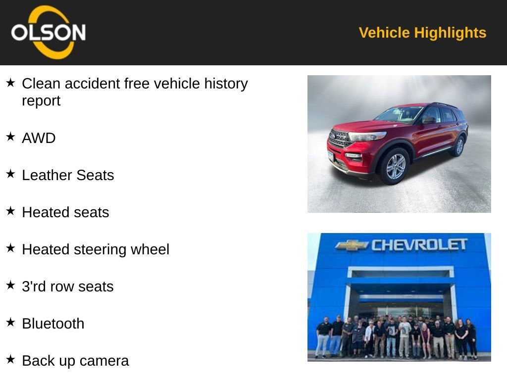 Used 2021 Ford Explorer XLT with VIN 1FMSK8DH8MGA03741 for sale in Redwood Falls, Minnesota