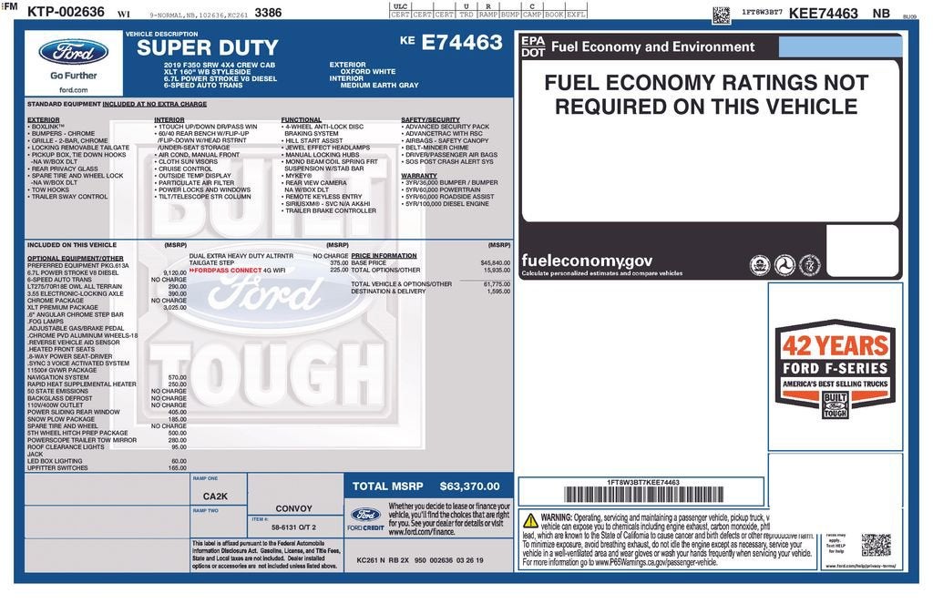 2019 Ford Super Duty F-350 SRW XL