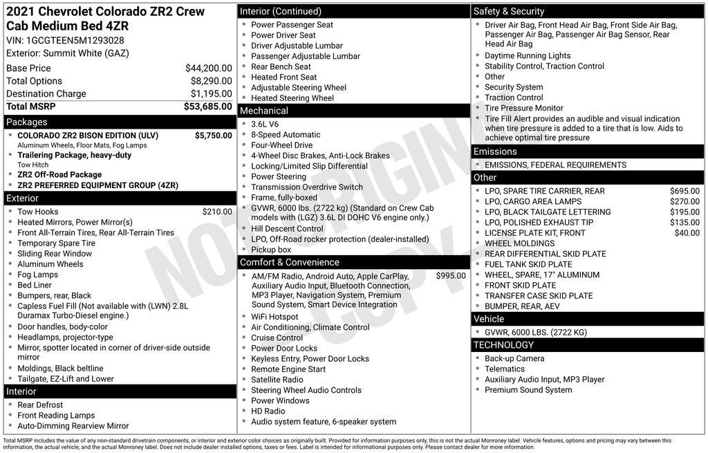 2021 Chevrolet Colorado ZR2