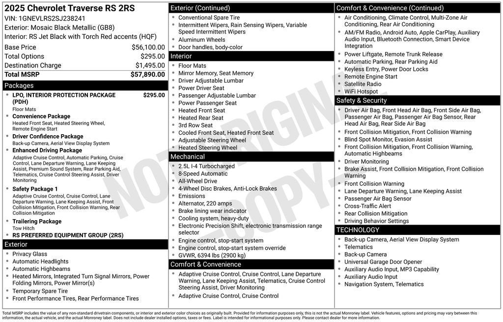2025 Chevrolet Traverse RS