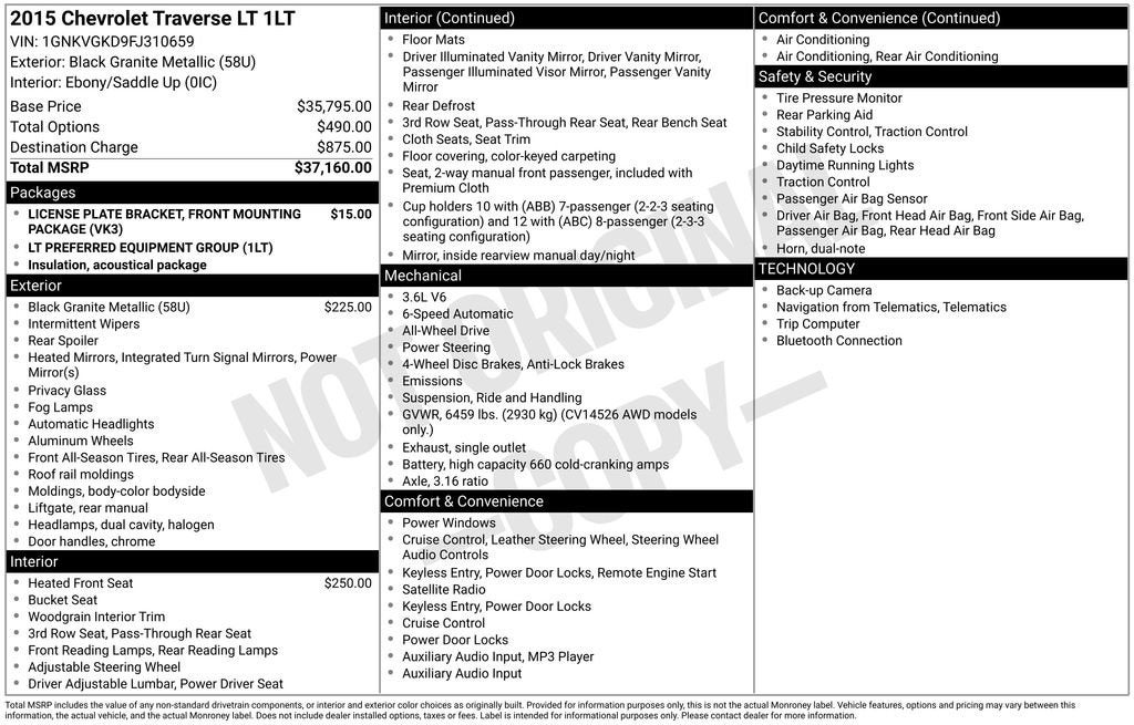 2015 Chevrolet Traverse LT