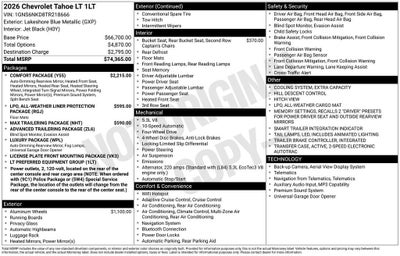 2026 Chevrolet Tahoe LT
