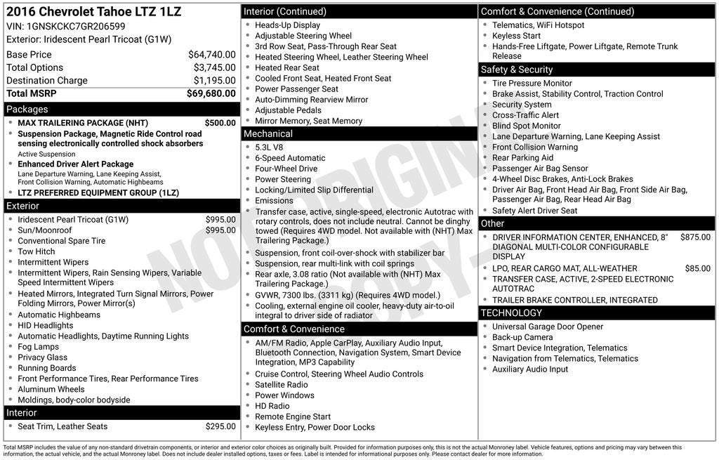 2016 Chevrolet Tahoe LTZ