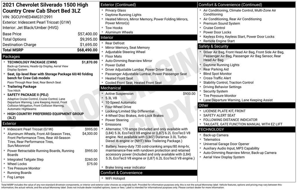 2021 Chevrolet Silverado 1500 High Country