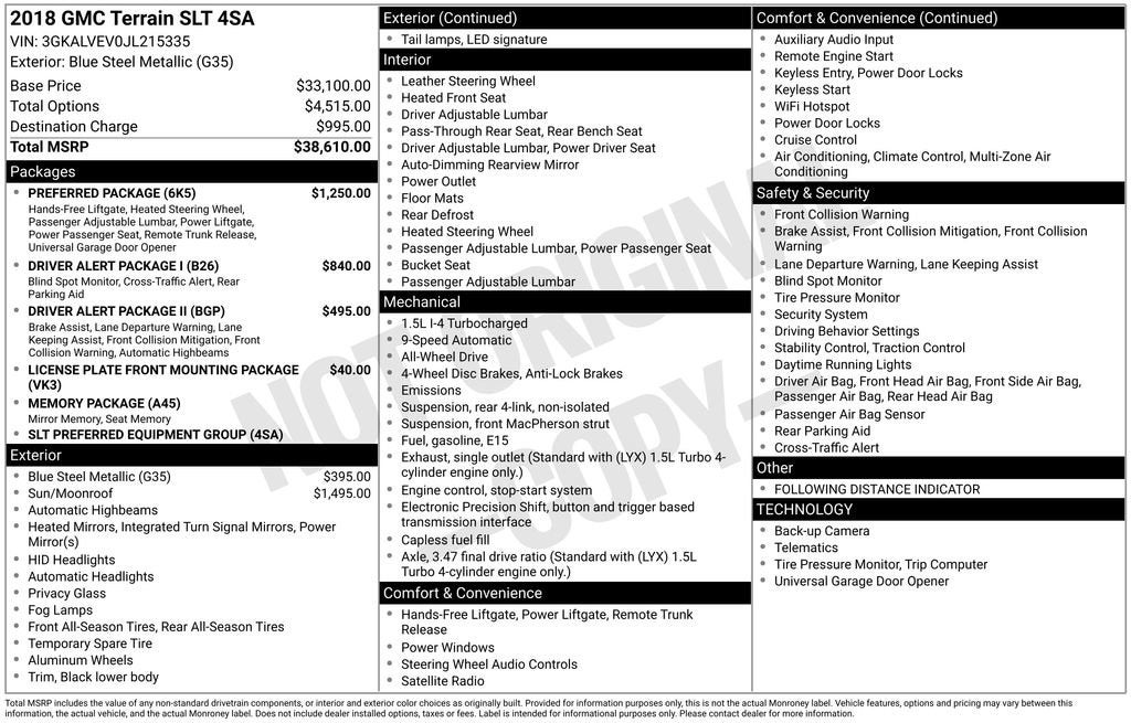 2018 GMC Terrain SLT