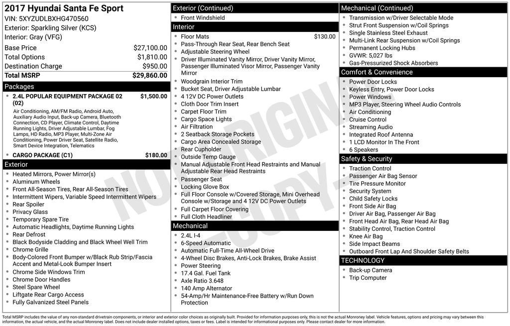 2017 Hyundai Santa Fe Sport 2.4L